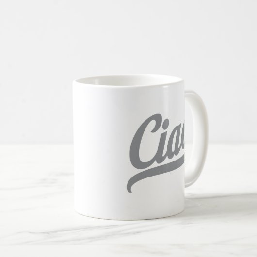 Mug Script Ciao (Gris) (Devant droit)