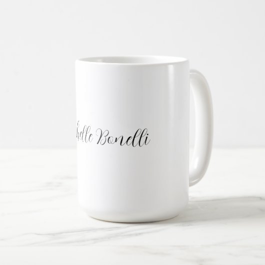 Mug Script classique élégant Ajouter votre nom Plain (Devant droit)