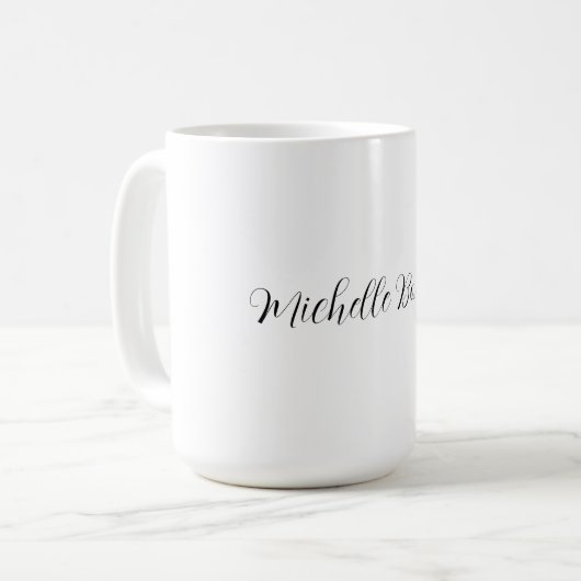 Mug Script classique élégant Ajouter votre nom Plain (Devant gauche)