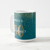 Mug Script Confettis Dorés 50 & Fabuleux sur Fond Sarc (Devant gauche)