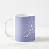 Mug Script cursif modifiable | Violet blanc et violet (Gauche)