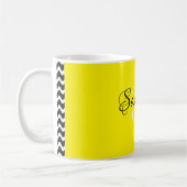 Mug Script Customisé couleur et monogramme jaune (Gauche)