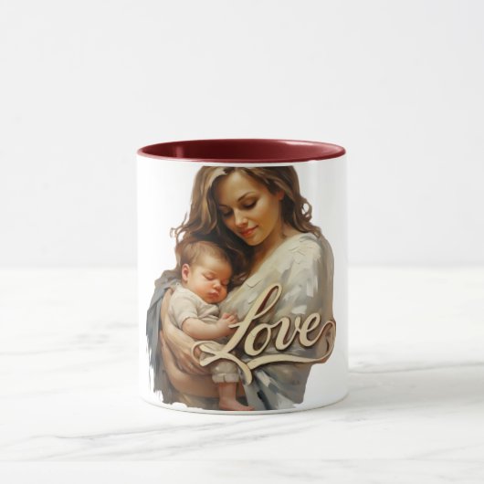 Mug Script d'amour bébé mère tendre (Centre)