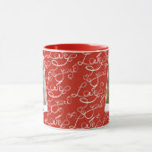 Mug Script d'amour moderne Photo de couple Initiale pe (Centre)