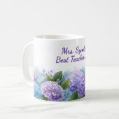 Mug Script d'appréciation de l'enseignant à l'hortensi (Devant gauche)