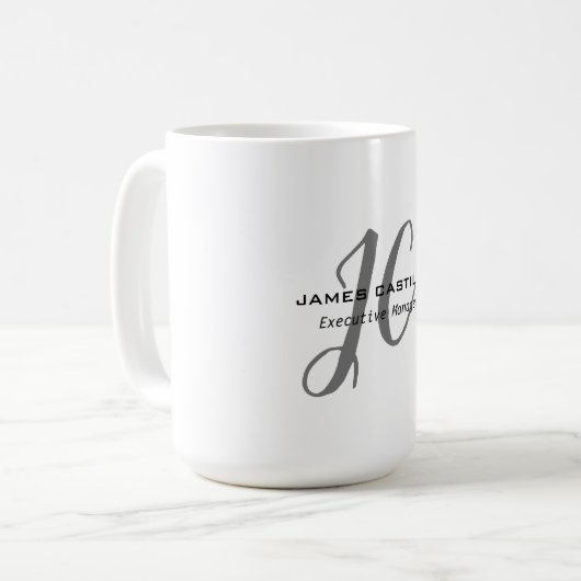 Mug Script de calligraphie Monogramme moderne professi (Devant gauche)