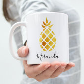 Mug Script de nom blanc d'ananas