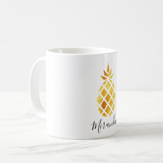 Mug Script de nom blanc d'ananas (Devant gauche)