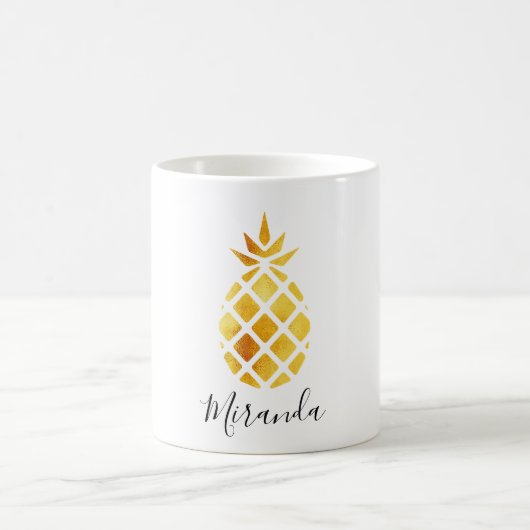 Mug Script de nom blanc d'ananas (Centre)