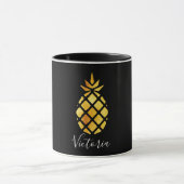 Mug Script de nom d'ananas en or noir (Centre)