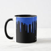 Mug Script de nom de la parties scintillant bleue noir (Gauche)
