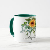 Mug Script de nom de la végétation de tournesol eucaly (Devant gauche)