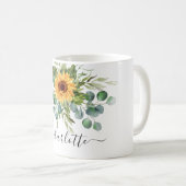 Mug Script de nom de la végétation de tournesol eucaly (Devant droit)