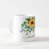 Mug Script de nom de la végétation de tournesol eucaly (Devant gauche)