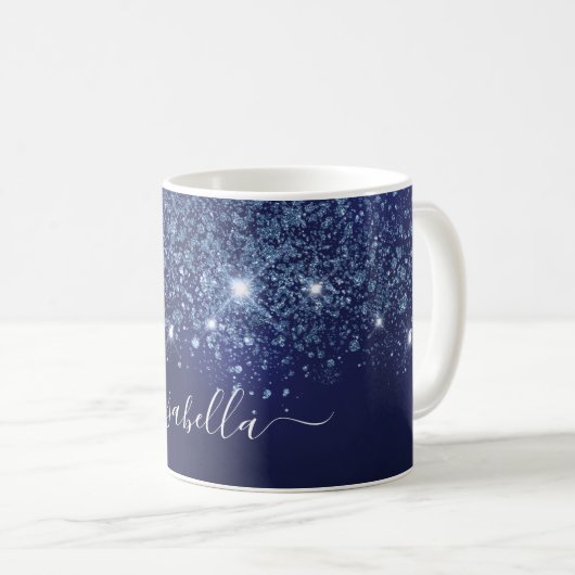Mug Script de nom de monogramme de la parties scintill (Devant droit)