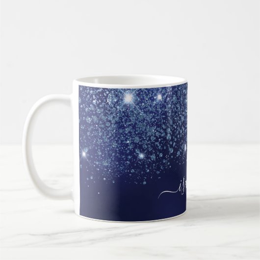 Mug Script de nom de monogramme de la parties scintill (Gauche)