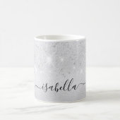 Mug Script de nom de parties scintillant argent glamou (Centre)