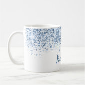 Mug Script de nom de parties scintillant bleu blanc (Gauche)