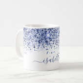 Mug Script de nom de parties scintillant bleu blanc (Devant gauche)