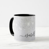 Mug Script de nom de parties scintillant en argent (Devant gauche)