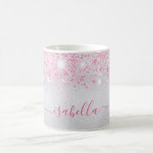 Mug Script de nom de parties scintillant rose argent g (Centre)