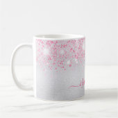 Mug Script de nom de parties scintillant rose argent g (Gauche)