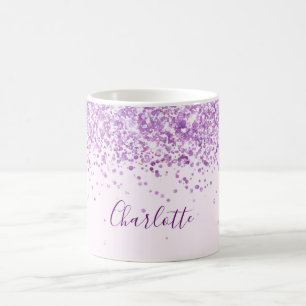 Mug Script de nom de parties scintillant rose vif