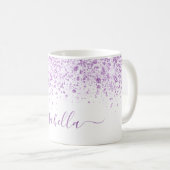 Mug Script de nom de parties scintillant violet blanc (Devant droit)