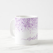 Mug Script de nom de parties scintillant violet blanc (Devant gauche)