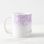 Mug Script de nom de parties scintillant violet blanc (Gauche)