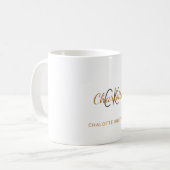 Mug Script de nom des initiales monogrammes élégant (Devant gauche)