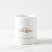 Mug Script de nom des initiales monogrammes élégant (Centre)