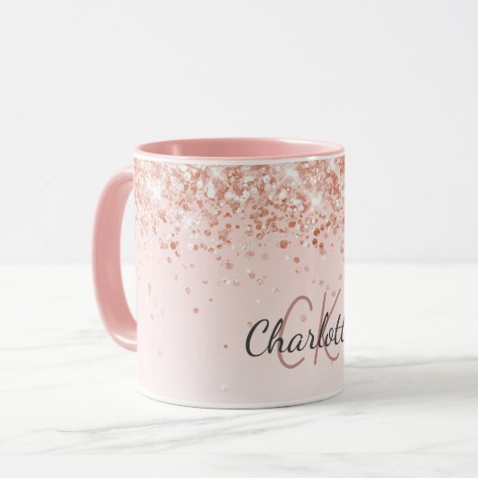 Mug Script de nom d'or rose (Devant gauche)