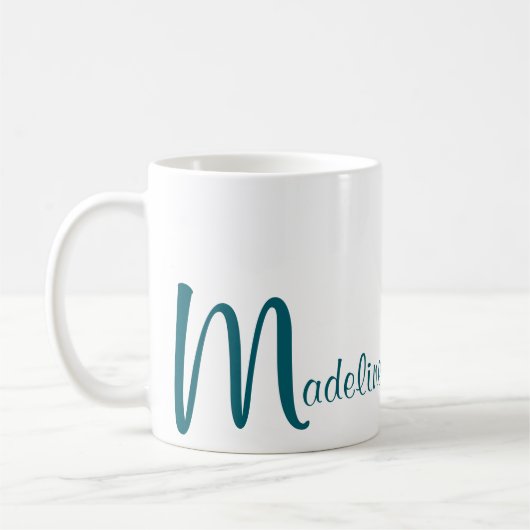 Mug Script de nom monogramme en gras (Gauche)