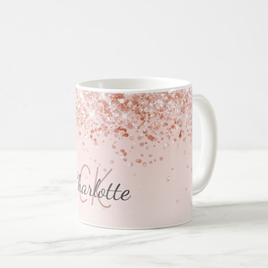 Mug script de nom or rose (Devant droit)
