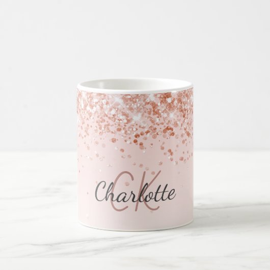 Mug script de nom or rose (Centre)