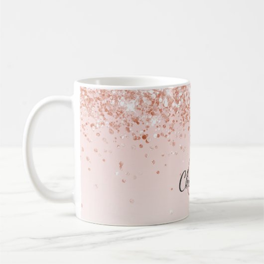 Mug script de nom or rose (Gauche)