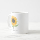 Mug Script de nom personnalisé tournesol rustique mini (Devant gauche)