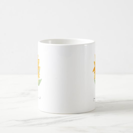 Mug Script de nom personnalisé tournesol rustique mini (Centre)