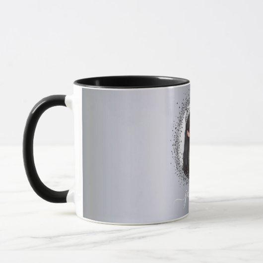 Mug Script de nom photo argent glamour (Gauche)