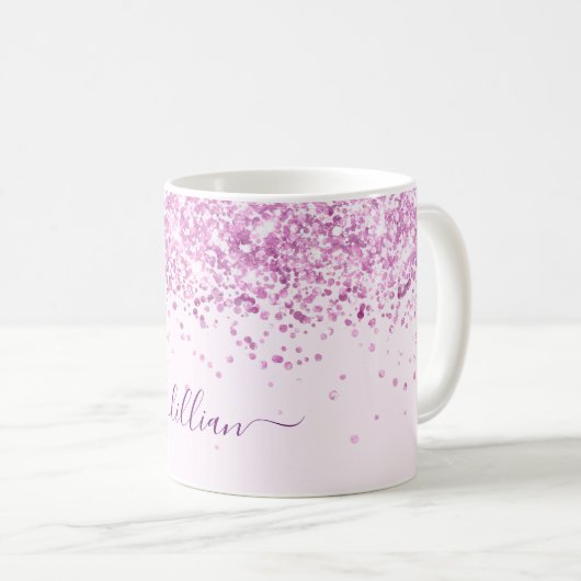 Mug Script de nom rose pâle (Devant droit)
