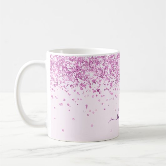 Mug Script de nom rose pâle (Gauche)
