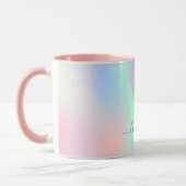 Mug Script de nom vert rose holographique (Gauche)