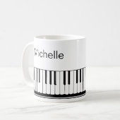Mug Script de notes de musique pour piano Nom Café M n (Devant gauche)
