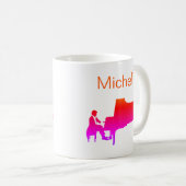 Mug Script de notes de musique pour piano Nom Café M n (Devant droit)