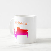 Mug Script de notes de musique pour piano Nom Café M n (Devant gauche)