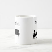 Mug Script de notes de musique pour piano Nom Café noi (Centre)