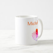 Mug Script de notes de musique pour piano Nom Café noi (Devant droit)