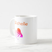 Mug Script de notes de musique pour piano Nom Café noi (Devant gauche)