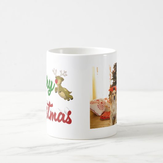 Mug Script de photo de rennes volants de Joyeux Noël (Centre)